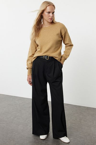 Trendyol Collection Pulover din lână cu croiala largă bej - TWOAW25KZ00017