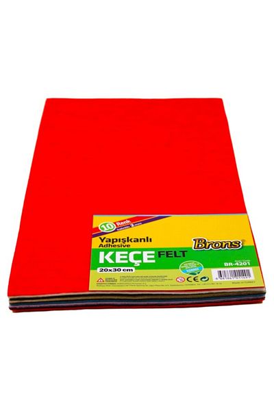 Brons A4 Felt Colored Adhesive 10 Pack - Br-4201