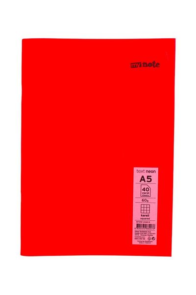 Mynote Neon Covered A5 40 Sheets Checkered Plastic Notebook