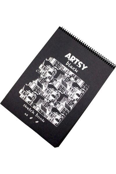 GÜRMAT Gürmat A4 Black Sketchbook - 50 Sheets, 125 gr, 556 Model