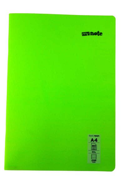 Mynote Text Neon A4 80 Sheets Striped Plastic Cover Notebook