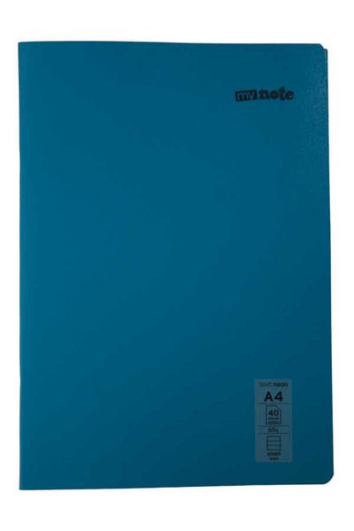 Mynote Text Neon A4 40 Sheets Striped Plastic Cover Notebook