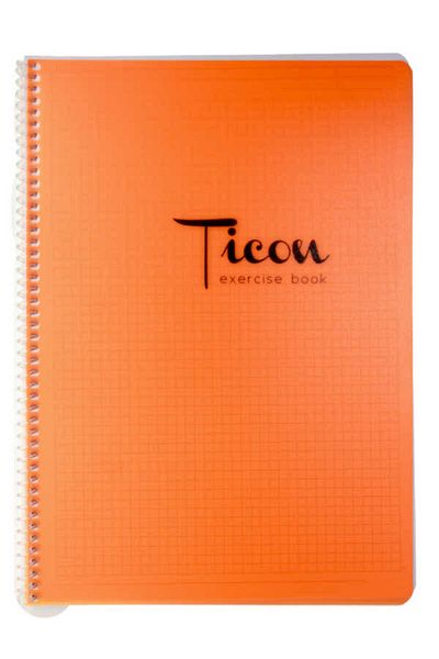 Ticon A4 60 ورقة مربعة - دفتر ملاحظات بغطاء بلاستيكي حلزوني