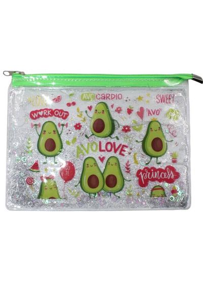 VUKİ Vuki A4 Transparent File - Zippered, Avocado Model Vk-0073-01
