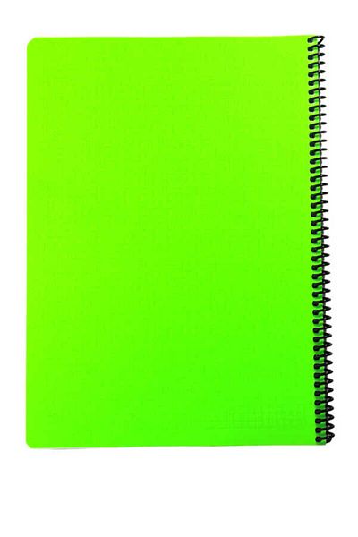 Mynote Flex A4 60 Sheets Checked Spiral Plastic Neon Cover Notebook