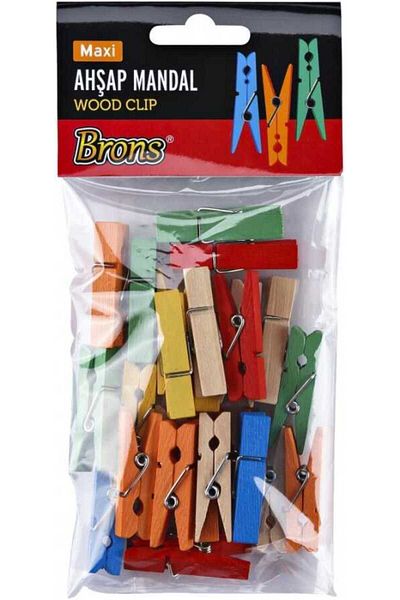 Brons Br-904 Colored Wooden Pegs 24 Pack
