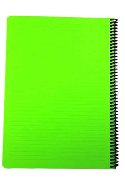 Mynote Flex A4 100 Sheets Lined Spiral Plastic Neon Cover Notebook