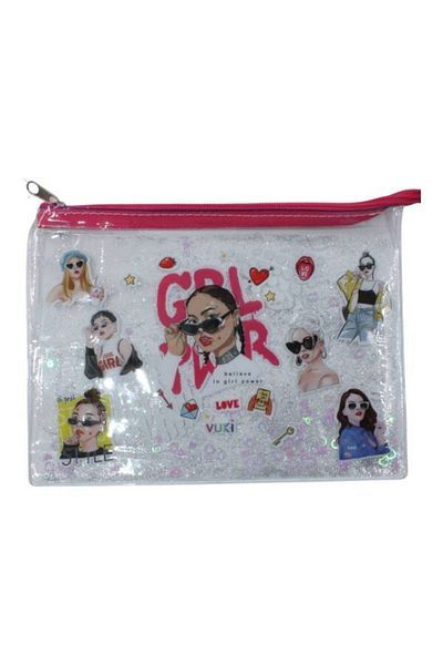 VUKİ Vuki A5 Transparent File - Water and Zippered, Girlpower Vk-0072-10