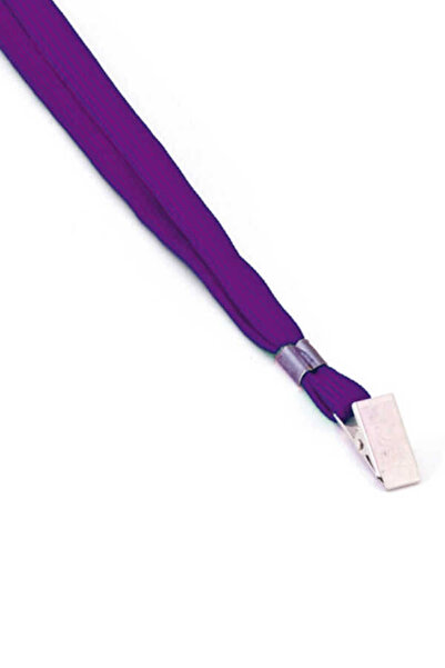SARFF Kart Askı Ipi Mor Metal Klipsli