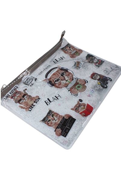 VUKİ Vuki A5 Cat - Transparent, Zippered File Vk-0072-08