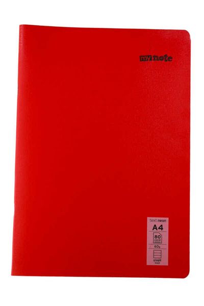 Mynote Text Neon A4 80 Sheets Striped Plastic Cover Notebook