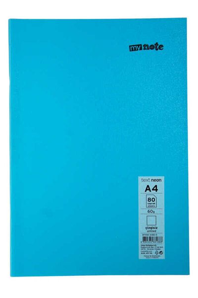 Mynote Text Neon A4 80 Sheets Unlined Plastic Cover Notebook