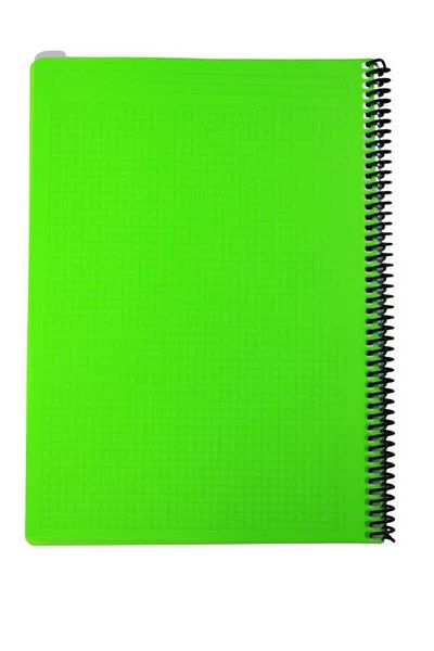 Mynote Flex A4 80 Sheets Checked Spiral Plastic Neon Cover Notebook