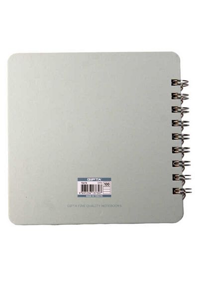 Gıpta Spiral Hard Cover Notebook 100 Sheets Lined 16 X 16 Cm