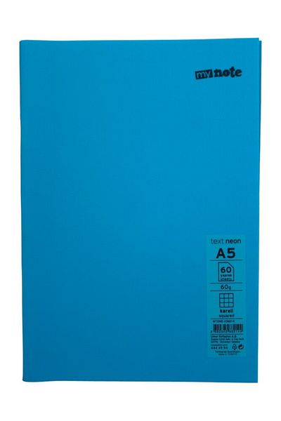 Mynote Text A5 60 Sheets Checkered Plastic Neon Cover Notebook