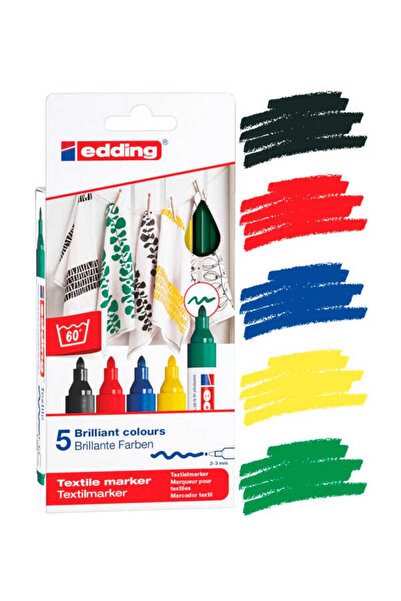 Edding طقم تي شيرت ماركر 5 قطع E-4500