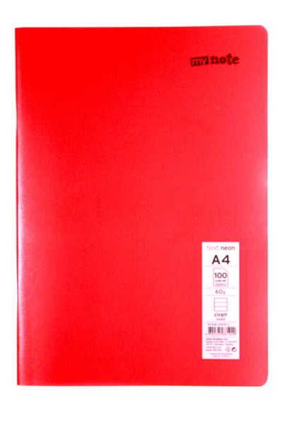 Mynote Neon A4 100 Sheets Lined - Notebook with Plastic Cover