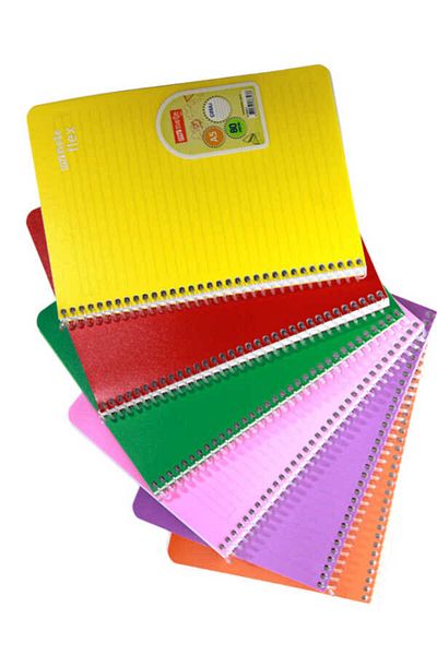 Mynote Flex A5 80 Sheets Striped Spiral Plastic Neon Cover Notebook