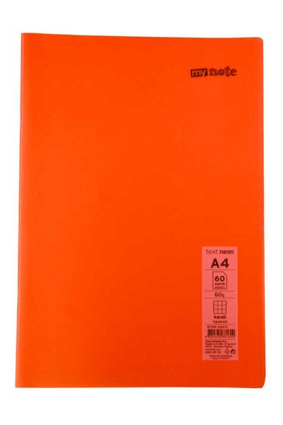 Mynote Neon A4 60 - Leaf Checkered Plastic Notebook