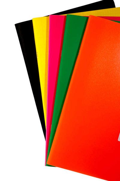 Mynote Text Neon A4 80 Sheets Checked Plastic Cover Notebook