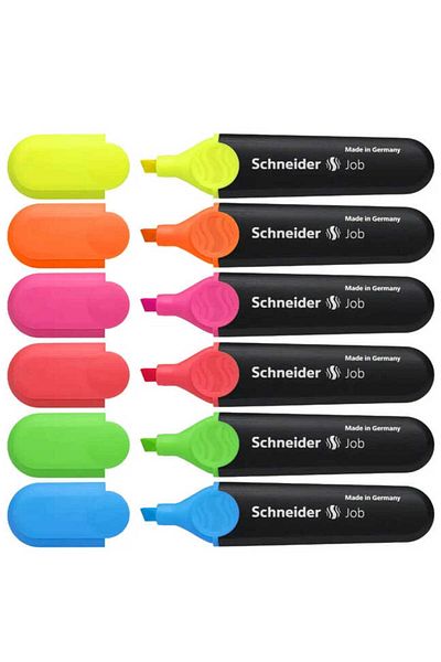 SCHNEIDER Job Highlighter Set of 6 Cardboard Box