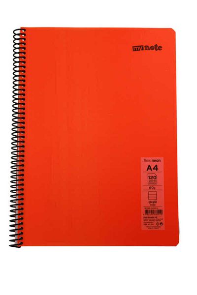 Mynote Flex A4 120 - Leaf Striped Spiral Neon Notebook