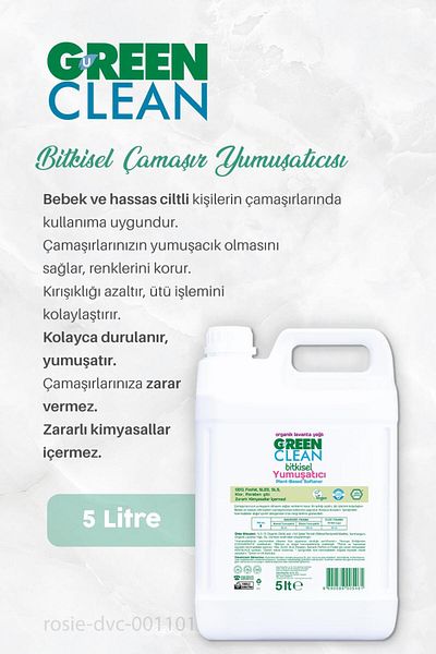 Green Clean 5 Lt Fabric Softener - 30 Tablets, 1.5 Kg Machine Salt and Rosie