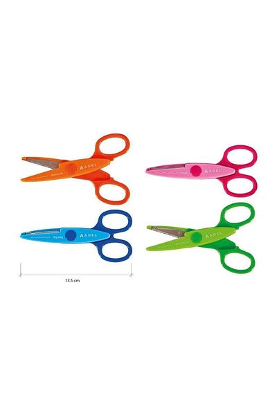 Adel Shaped Scissors 1 Piece Assortment Used in Handicraft Activities (STATIONERY)