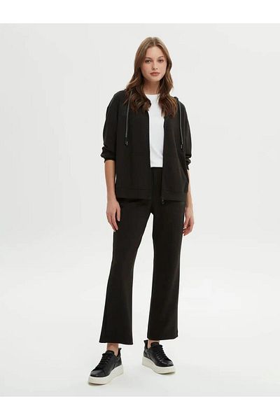 Faik Sönmez U66350 Micromodal Black Tracksuit Top