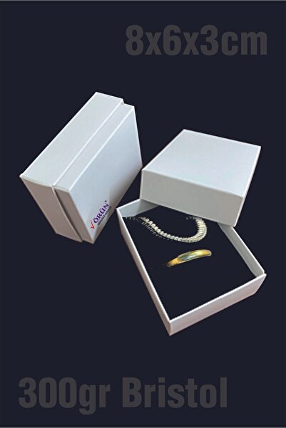 Örün Matbaa Saf Beyaz Renk 863 Süngerli Takı Kutusu Kolye, Bileklik, Mini Set...