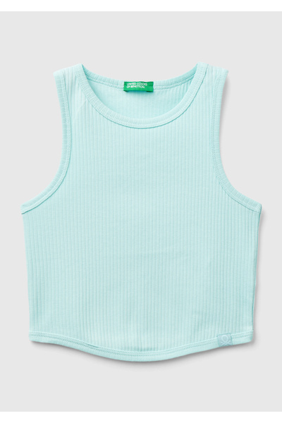 United Colors of Benetton Κοριτσίστικο μονό Water Green Corded Crop