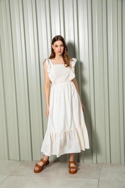 KAMEYA 40506 Elbise Ekru