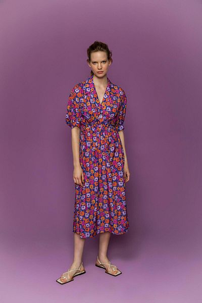 KAMEYA Rochie decupată cu imprimeu floral