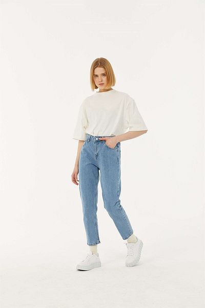 Geppetto Penolope High Waist Mom Jean - Γυναικείο τζιν γαλάζιο