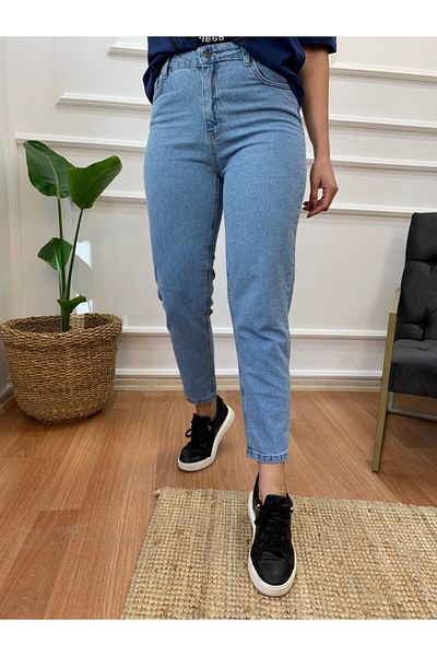 Geppetto Blugi Mom Blue cu talie înaltă - Penolope Women