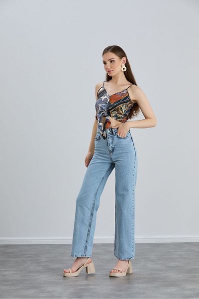 Geppetto Penolope Women's - Super High Waist Loose Palazzo Jeans