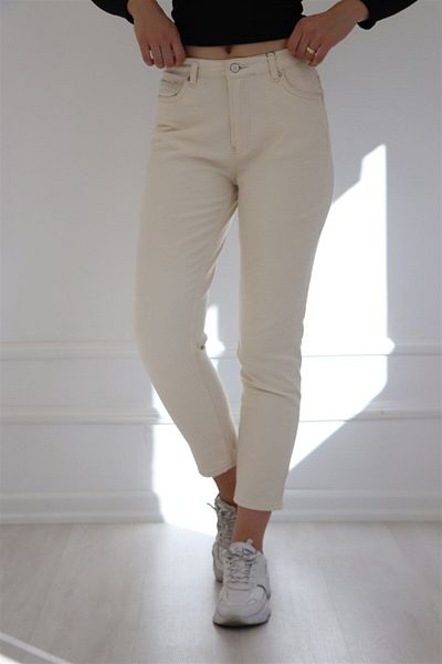 Geppetto Ecru Natural Penolope Women's Mom Jean - D-575