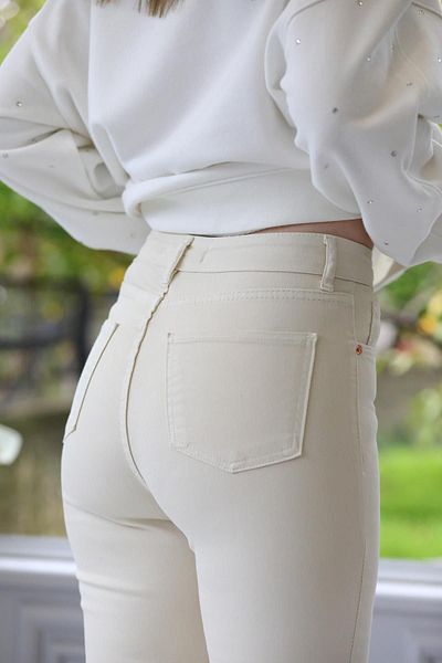 Geppetto Penolope Women - Yessov Beige Mom Fit Jean