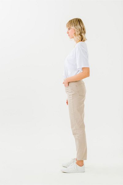 Geppetto Γυναικείο oversize τζιν σε μπεζ χρώμα Penolope