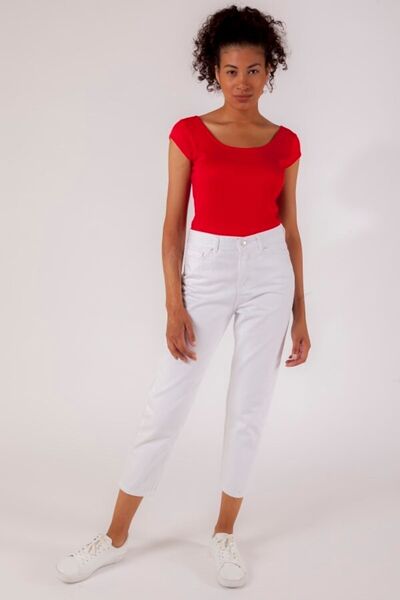 Geppetto Penolope Monera - Жіночі джинси з високою талією, білі, 2024, джинси-боксерки