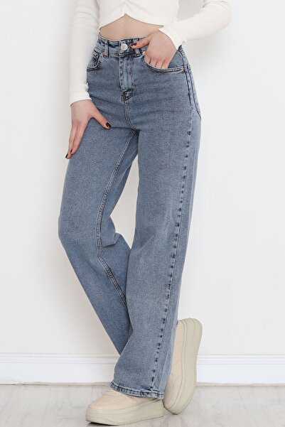 Geppetto Ψηλόμεσο Ice Blue Jeans - Γυναικείο Παντελόνι Palazzo 11879