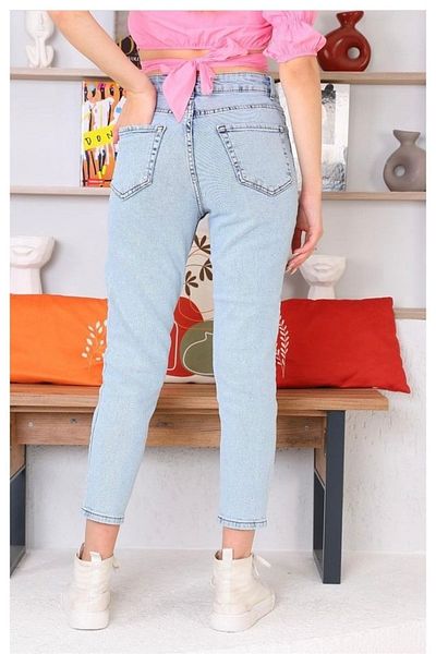 Geppetto Penolope Leo 90's Blue Five Pockets Mom Jean - Snow Washed ALC-X11473