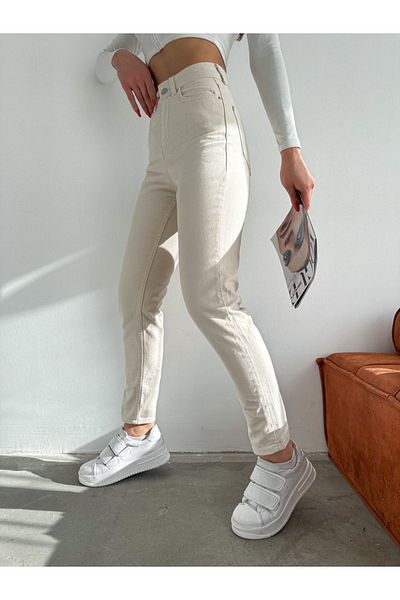Geppetto Penolope Beige Mom Jean - Γυναικεία
