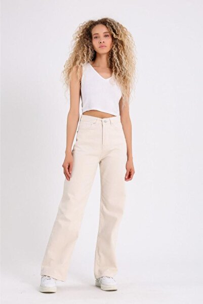 Geppetto Pantaloni unisex pentru femei Penolope, cu picioare largi, blugi Palazzo