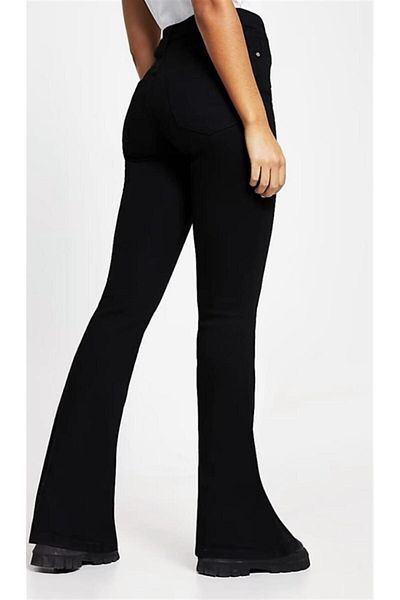 Geppetto Penolope Women's Black Flare Jeans - Spanish Leg, Lycra Pants 2024