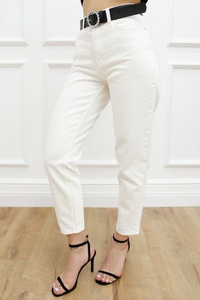 Geppetto Pantaloni de damă Penolope White Mom Jean