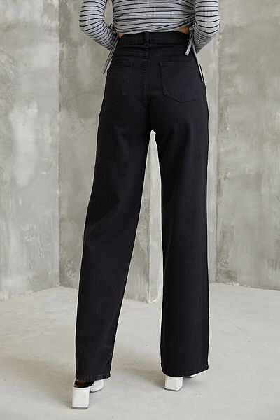Geppetto Penolope Femei - Blugi Palazzo negri cu talie înaltă Benjamin Lycra Design elastic