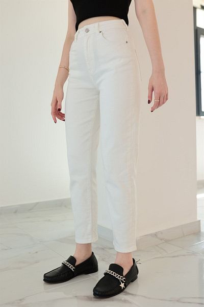 Geppetto Penolope Women - White Hite Mom Jean