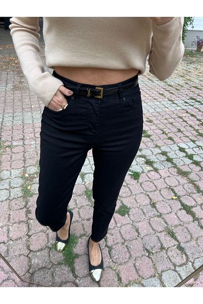Geppetto Penolope Women's Black Mom Jean Pants - Relaxed Fit