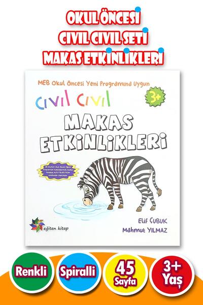Harika Çocuk Yayınları 3 - 6 Yaş Okul Öncesi Cıvıl Cıvıl Seti Makas Etkinlikl...